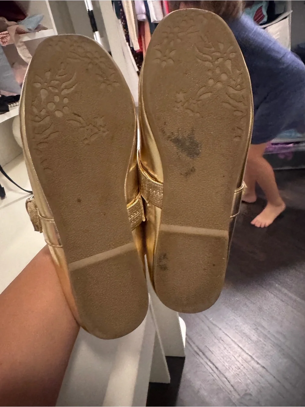 Girls Metallic Gold Mary Jane Flats - DV by dolce vita